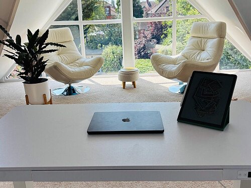 Loft office from desk
