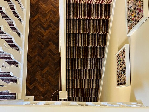 Lower stairs and hallyway flooring