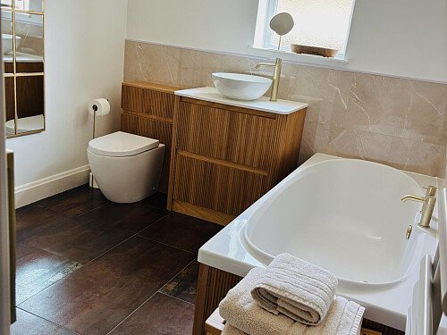 Family bathroom from shower