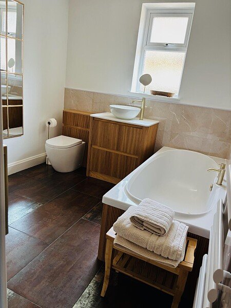 Family bathroom from shower