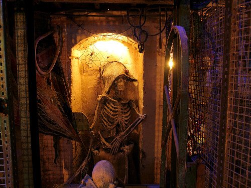 skeleton in cellar