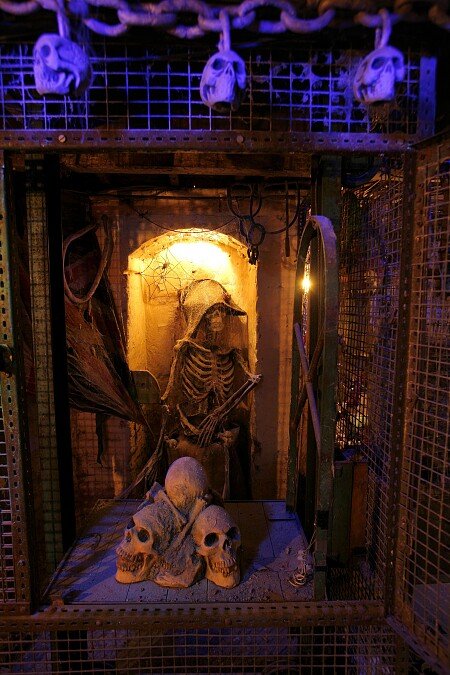 skeleton in cellar