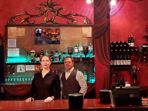 our bar with staff