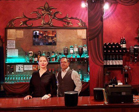 our bar with staff