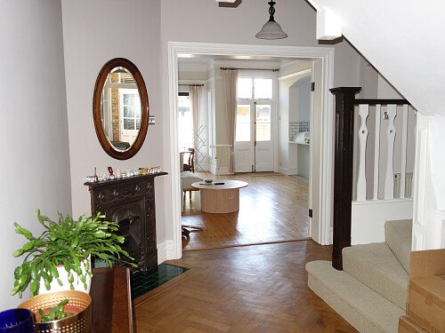 Hallway to kitchen dinner