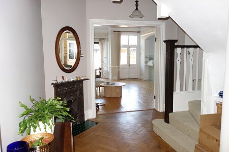 Hallway to kitchen dinner