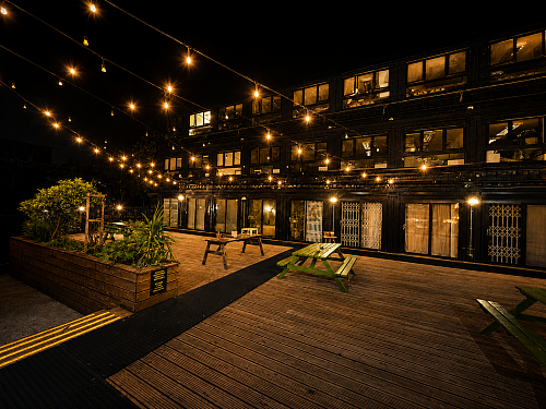 courtyard at night