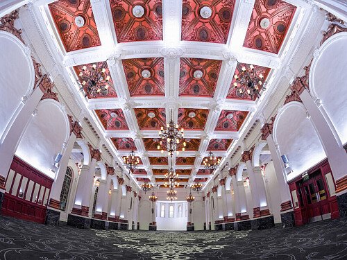Grand, large hall, arches and painted ceiling- London-  filming photoshoot location-07
