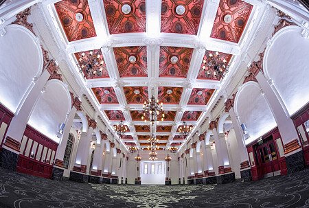 Grand, large hall, arches and painted ceiling- London-  filming photoshoot location-07