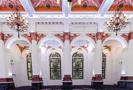 Grand, large hall, arches and painted ceiling- London-  filming photoshoot location-12