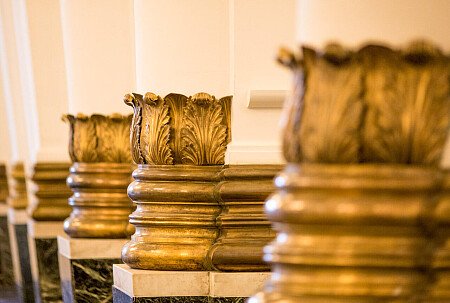 Grand, large hall, arches and painted ceiling- London-  filming photoshoot location-13