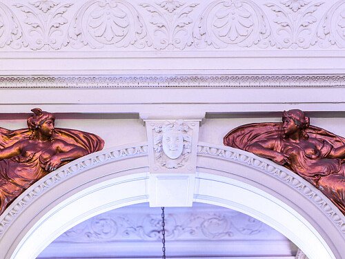 Grand, large hall, arches and painted ceiling- London-  filming photoshoot location-15