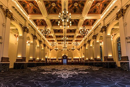 Grand, large hall, arches and painted ceiling- London-  filming photoshoot location-23