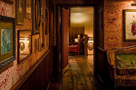 Moody bar dramatic wallpaper- London- filming photoshoot location