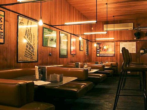 Floor to ceiling wooden bar- London- filming photoshoot location-3