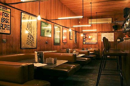 Floor to ceiling wooden bar- London- filming photoshoot location-3