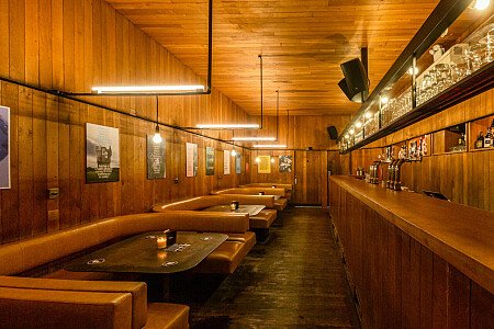 Floor to ceiling wooden bar- London- filming photoshoot location