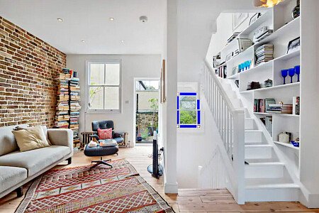 Exposed red brick feature wall-London- filming photoshoot location-16