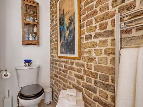 Exposed red brick feature wall-London- filming photoshoot location-30