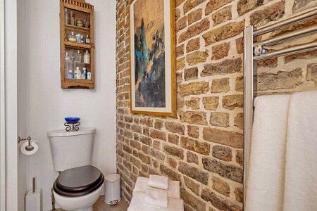 Exposed red brick feature wall-London- filming photoshoot location-30