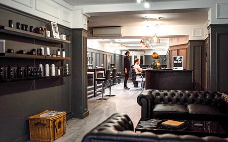 Sleek and sophisicated barbers,  London filming photoshoot location-29-01
