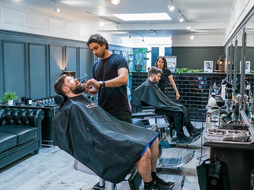 Sleek and sophisicated barbers,  London filming photoshoot location-29-08