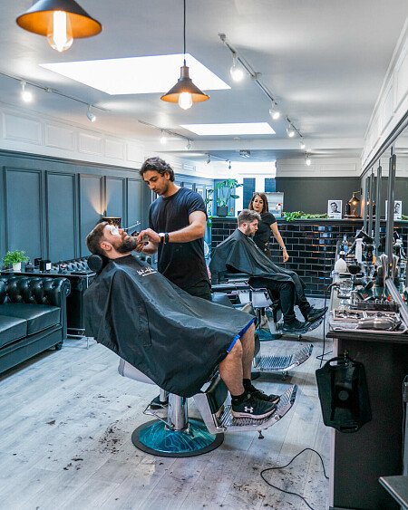 Sleek and sophisicated barbers,  London filming photoshoot location-29-08