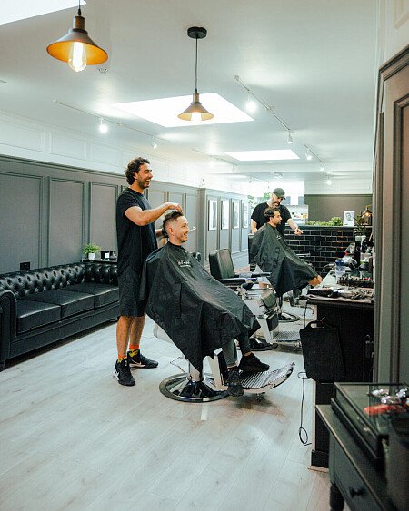 Sleek and sophisicated barbers,  London filming photoshoot location-29-09
