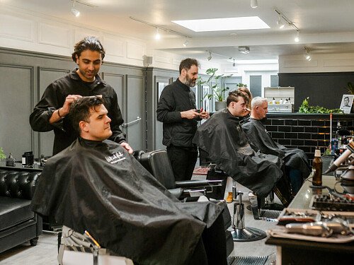Sleek and sophisicated barbers,  London filming photoshoot location-29-15