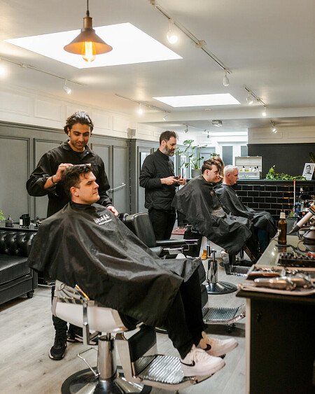 Sleek and sophisicated barbers,  London filming photoshoot location-29-15