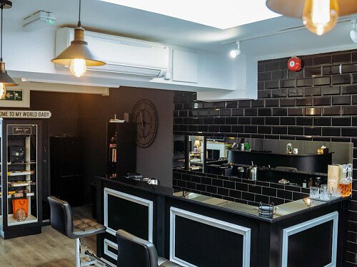 Sleek and sophisicated barbers,  London filming photoshoot location-29-18