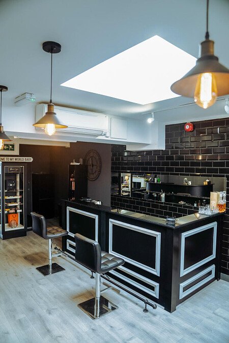 Sleek and sophisicated barbers,  London filming photoshoot location-29-18