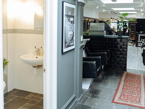 Sleek and sophisicated barbers,  London filming photoshoot location-29-21