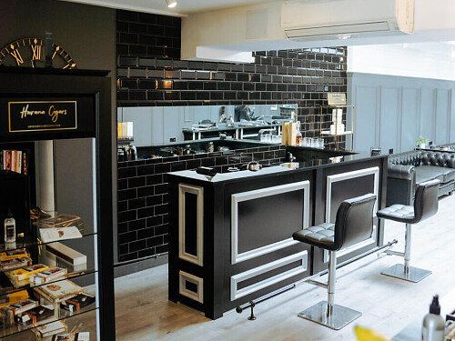 Sleek and sophisicated barbers,  London filming photoshoot location-29-23