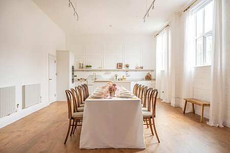 White minimal decor Shoot kitchen  - Filming Locations Locations Direct -02