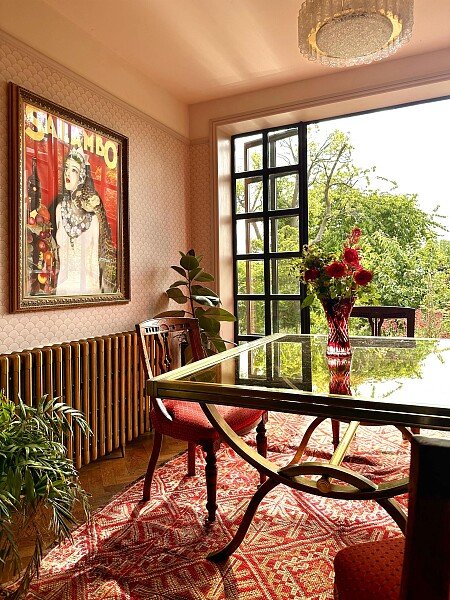 Pink Kitchen Dining Area
