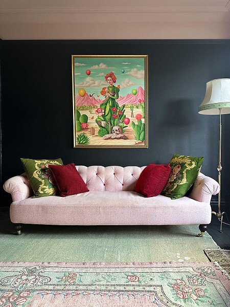 Pink Sofa Portrait Painting