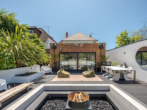 Location Creation: Hove House: Outdoor fireplace