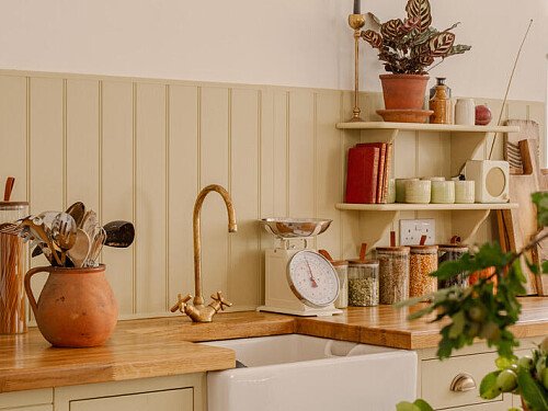 kitchen, butler sink, kitchen island, rsustic farmhouse