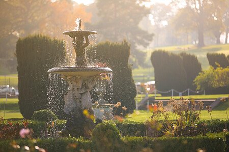 Mansion back Gardens with fountain