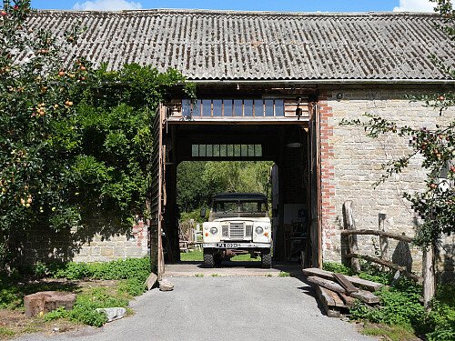Barn with Land Rover