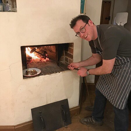 Bread oven in use