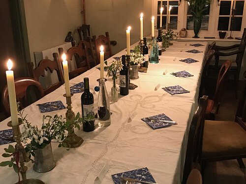 Kitchen Table laid for dinner