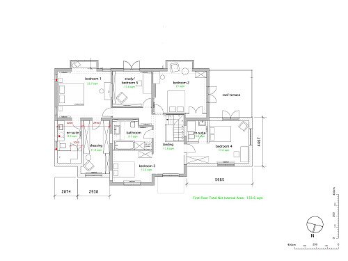 Floorplan Upstairs Three Gables