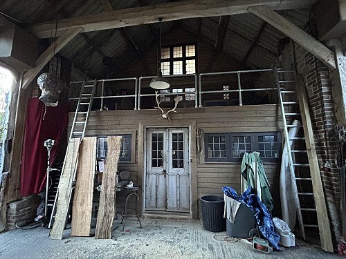 Barfront and mezzanine inside barn
