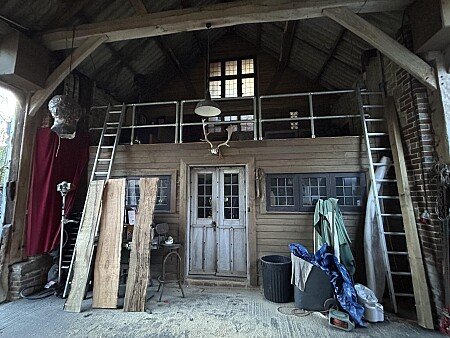Barfront and mezzanine inside barn