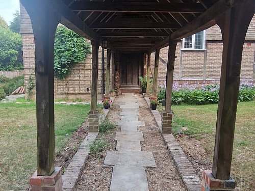 Covered walk to front door