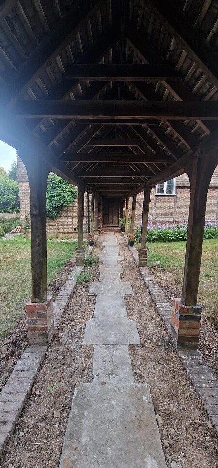 Covered walk to front door